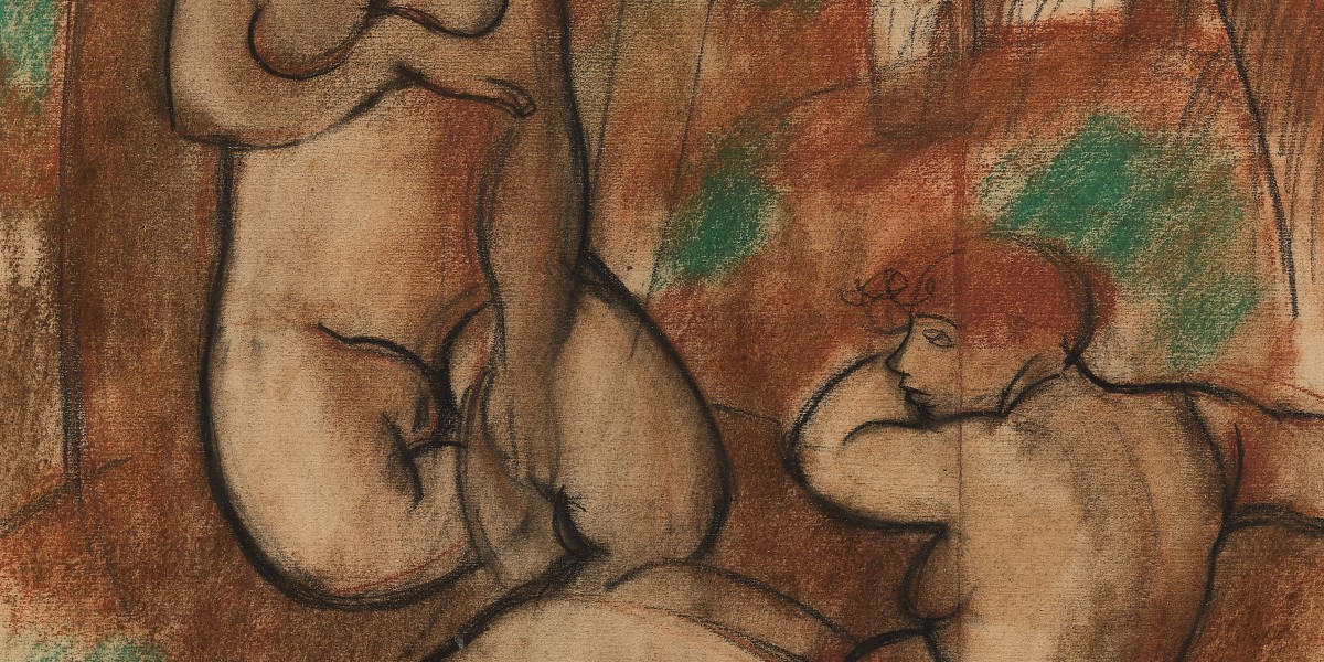 Baigneuses dans un paysage